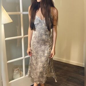 TIMING Paisley Print Spaghetti Strap Slip Dress L